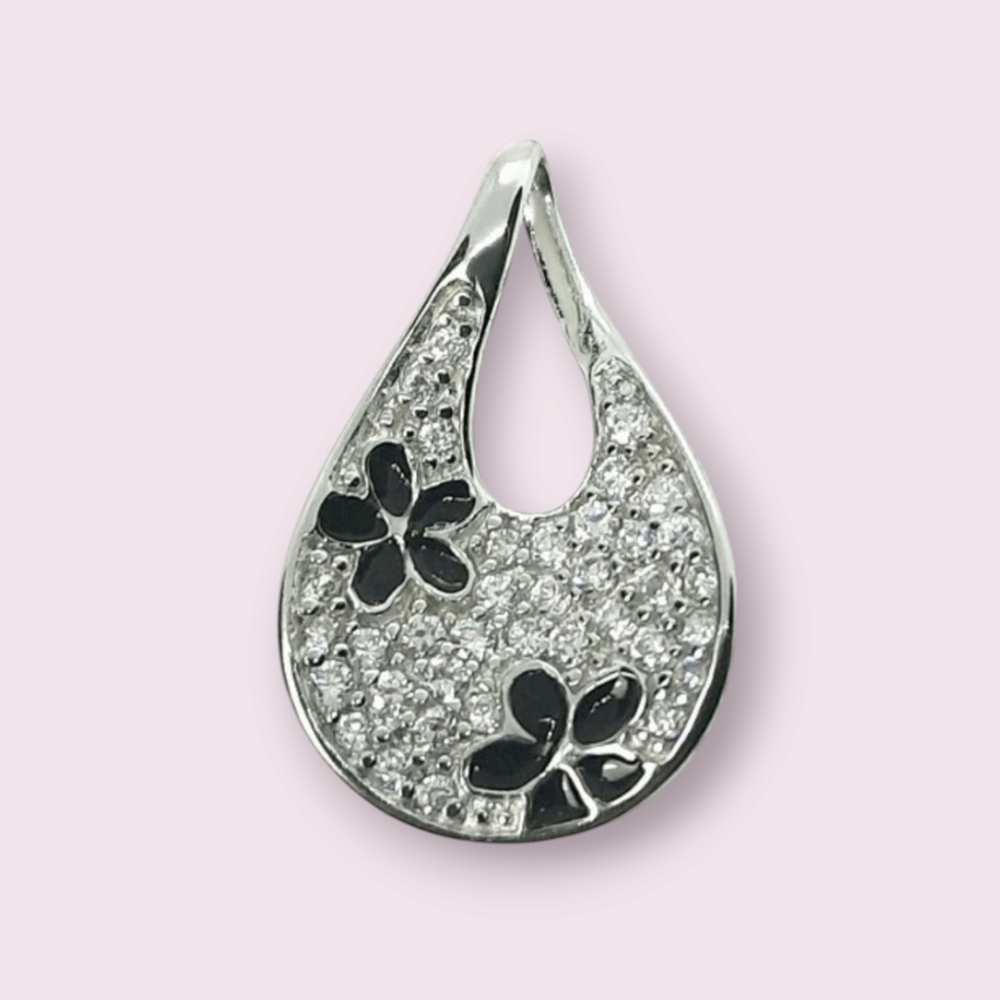 Sterling SILVER flower pendant 1.0"